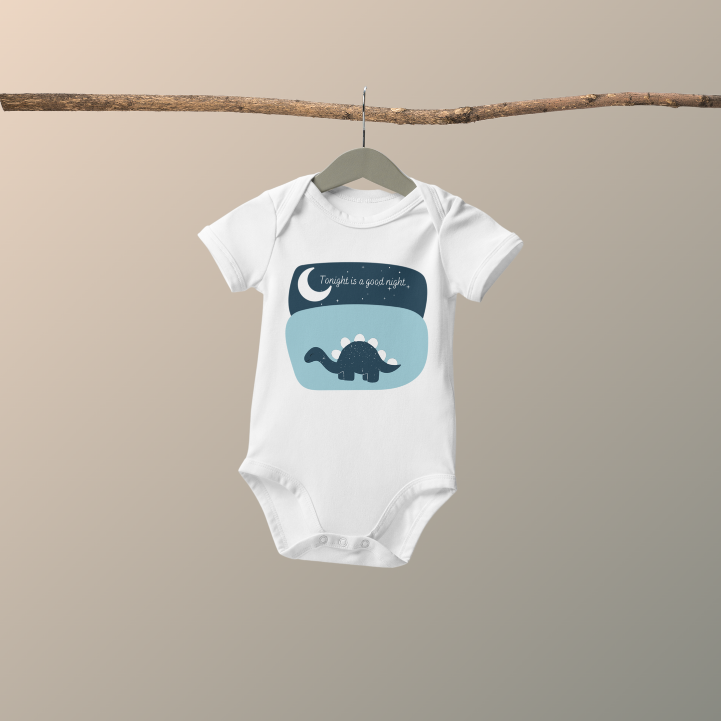 Body bébé en coton bio - dino nuit